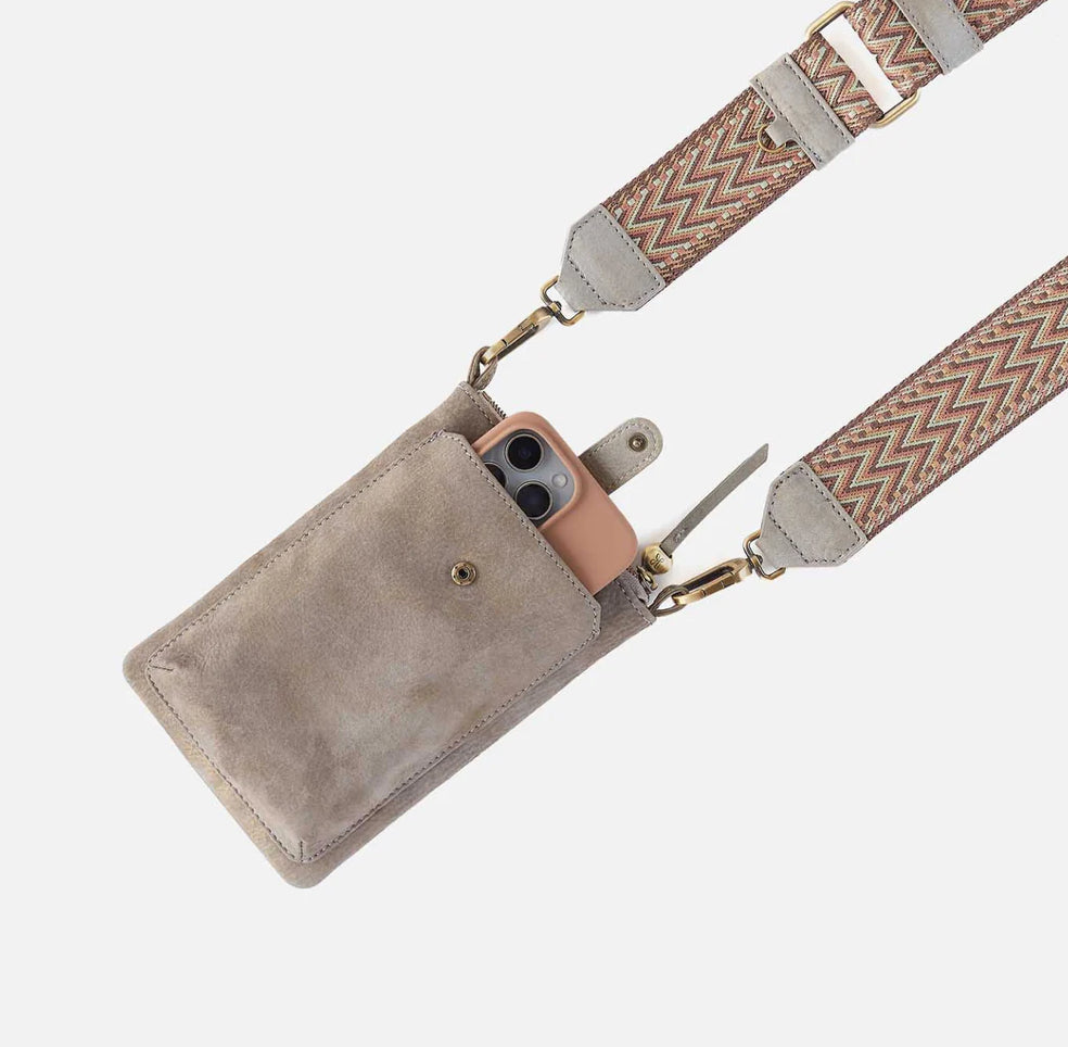 CASS PHONE CROSSBODY - GOLDEN GRANITE WITH CHEVRON STRAP - HOBO