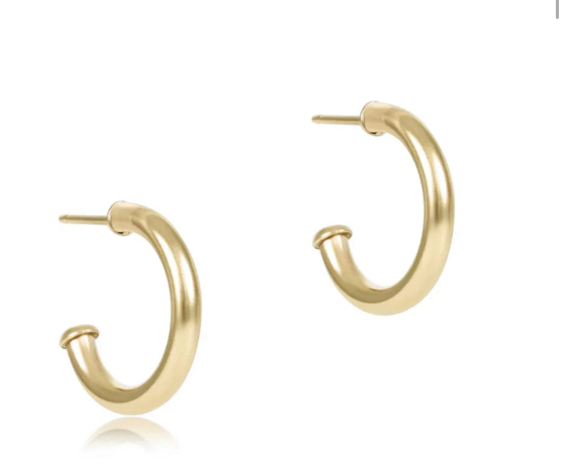 enewton -Round  Gold tone .5” Post Hoop Earrings - smooth