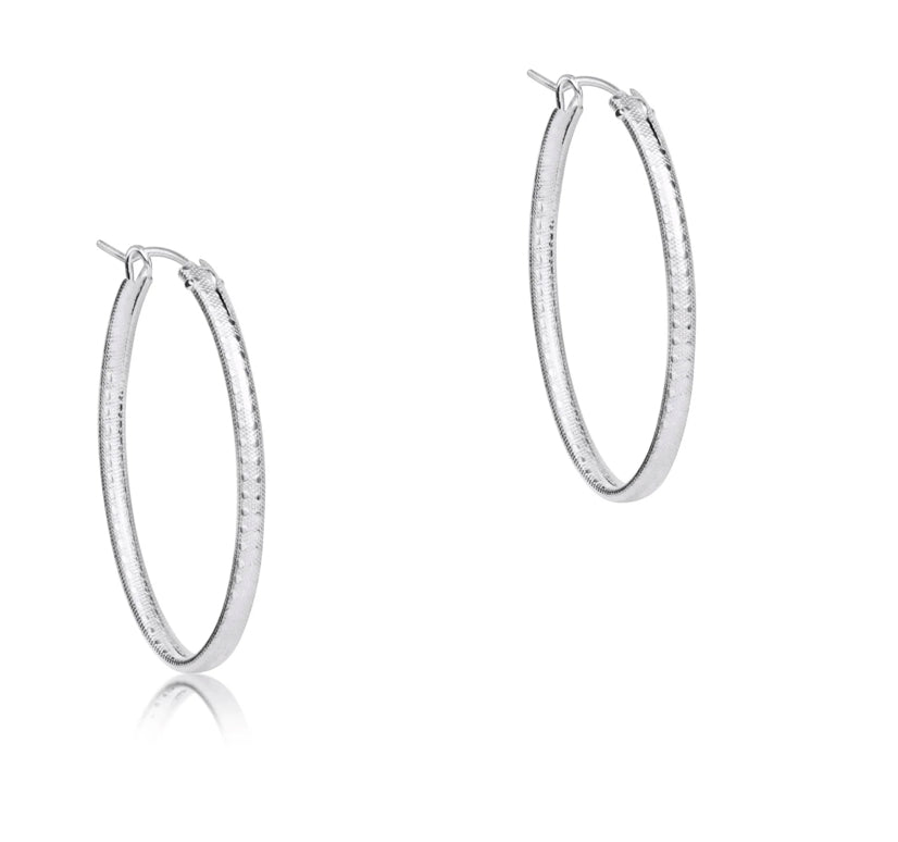 enewton - Oval SILVER 1” Hoop Earrings - textured