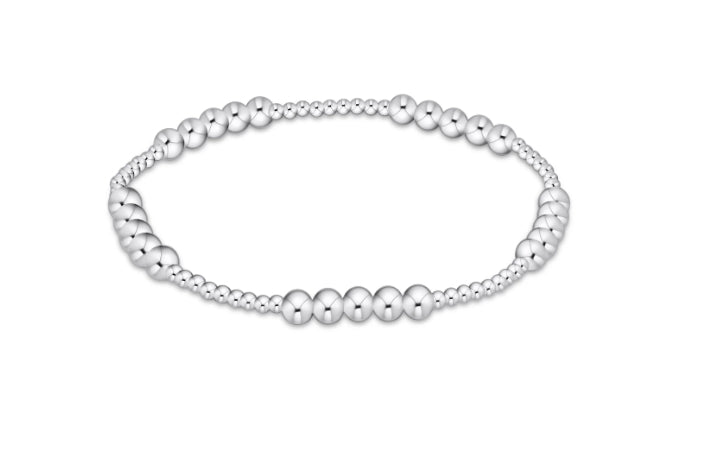 enewton - 6.25" Classic BLISSFUL Pattern 2MM AND 4MM Bead Bracelet - Sterling