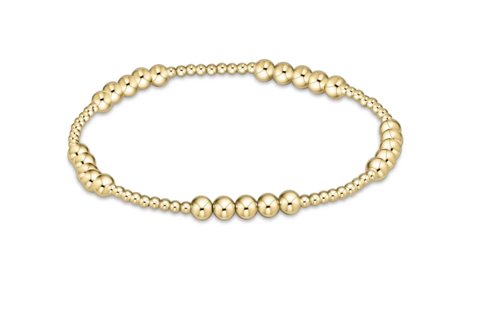 enewton - 6.25" Classic BLISSFUL Pattern 2MM AND 4MM Bead Bracelet - GOLD FILLED