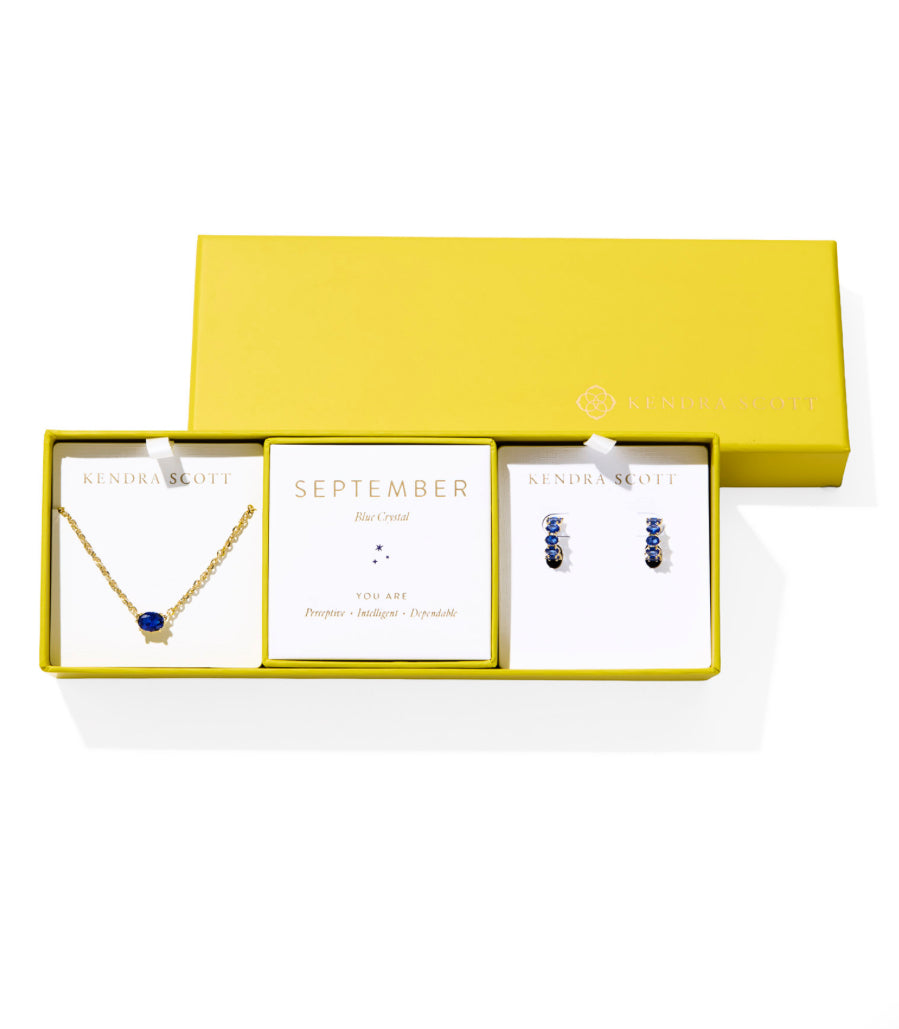 CALIN BIRTHSTONE GIFT SET GOLD TONE BLUE CRYSTAL - KENDRA SCOTT