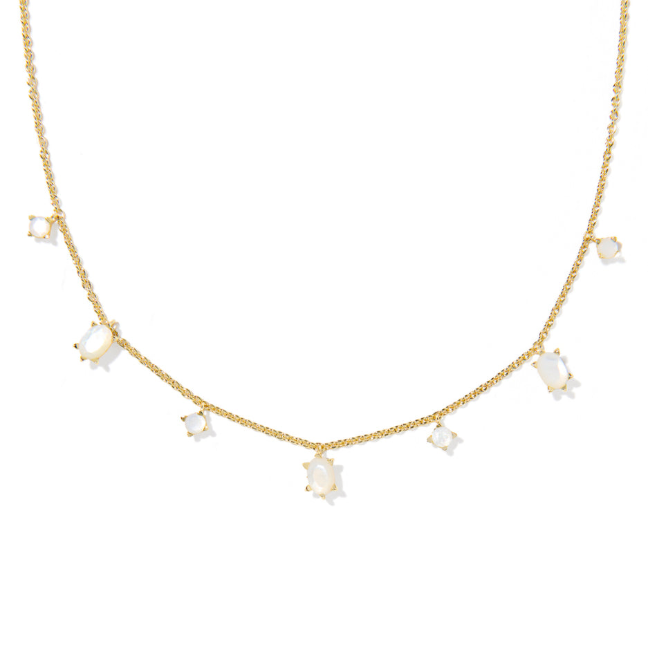 CAILIN DELICATE STRAND NECKLACE GOLD TONE MOTHER OF PEARL - KENDRA SCOTT