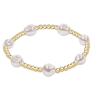 enewton - 6.25" Admire Gold 3mm Bead Bracelet - Pearl