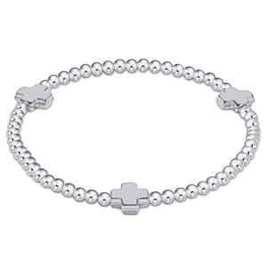 enewton - 6.25" Signature Cross Sterling Pattern 3mm Bead Bracelet - Sterling