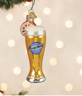 Glass Of Blue Moon Beer Ornament - Old World Christmas