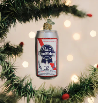Pabst Blue Ribbon Beer Can Ornament - Old World Christmas