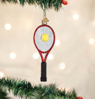 Red Tennis Racquet Ornament - Old World Christmas