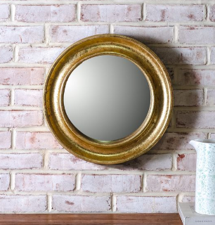 16" ROUND GOLD MIRROR