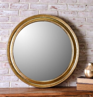 30" ROUND GOLD MIRROR