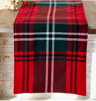 72"L RD TARTAN TABLE RUNNER