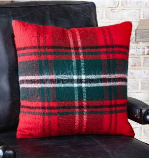 20" RED TARTAN PILLOW