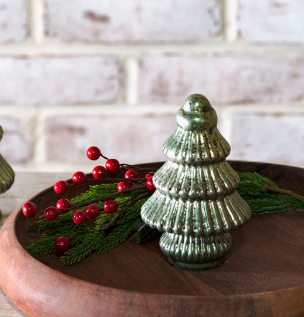 4.75"H VERDIGRIS GLASS TREE