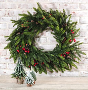 31" RED BERRY SPRUCE WREATH