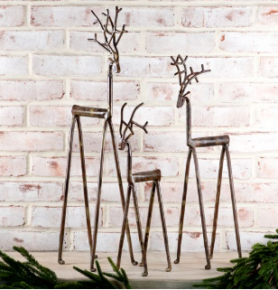 BRONZE IRON DEER - EACH SOLD SEPARATELY