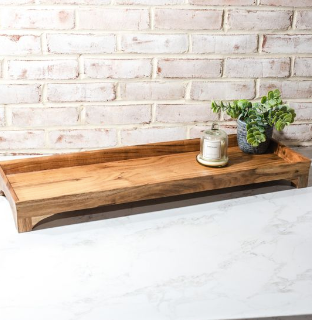 30" RECTANGLE WOOD TRAY