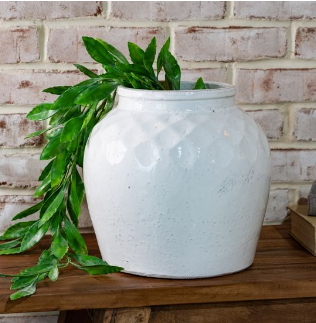 10.5"H WHITE HONEYCOMB VASE