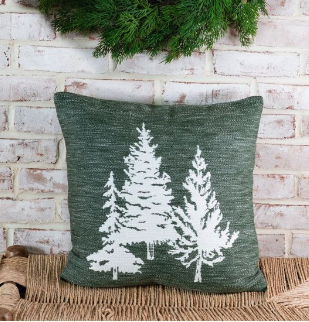 18" EVERGREEN 3 TREE PILLOW