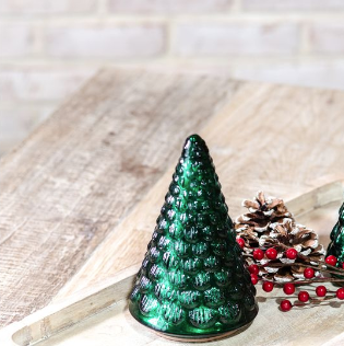 7" DARK GREEN DECO MERCURY TREE
