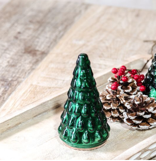 6" DARK GREEN DECO MERCURY TREE