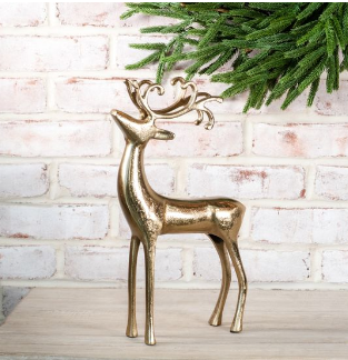 14" GOLD STANDING DEER