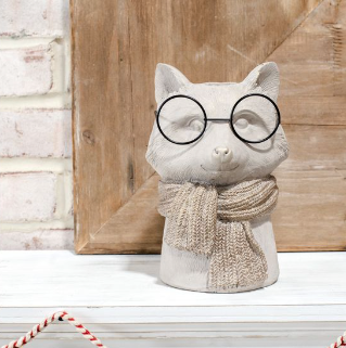 8.25" EYEGLASS FOX VASE
