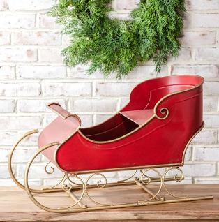 25" RED SANTA SLEIGH