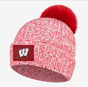 Love Your Melon - Wisconsin Badgers Red Speckled Pom Beanie