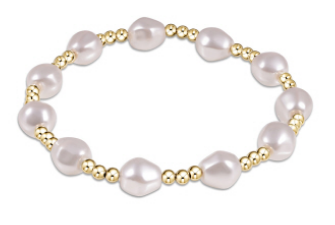 enewton - 7.25" Pearl Admire Gold 3mm Bead Bracelet