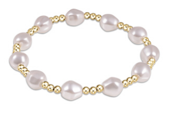 enewton - 7.25" Admire Gold 3mm Bead Bracelet - Pearl