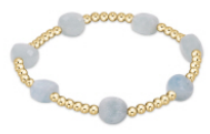 enewton - 7.25" Admire Gold 3mm Bead Bracelet - Aquamarine