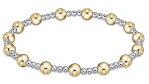 enewton - 7.25" Classic Sincerity Pattern 6MM Bead Bracelet - Mixed Metal