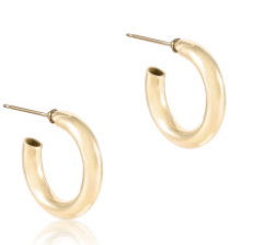 enewton - Round Gold 1" Post Hoop Earrings - 4mm - Smooth