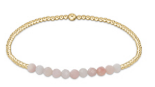 enewton - 6.25"  Gold Bliss 2mm Bead Bracelet - Pink Opal