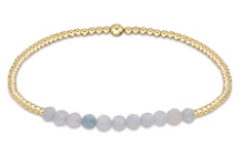 enewton - 6.25" Gold Bliss 2mm Bead Bracelet - Aquamarine