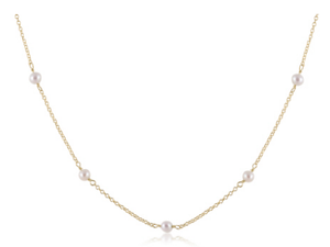 enewton - 15" Choker Simplicity Chain Gold - 4mm Pearl