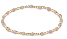 enewton - 6.25" Gemstone Gold Sincerity Pattern 3mm Bead Bracelet - Pink Opal