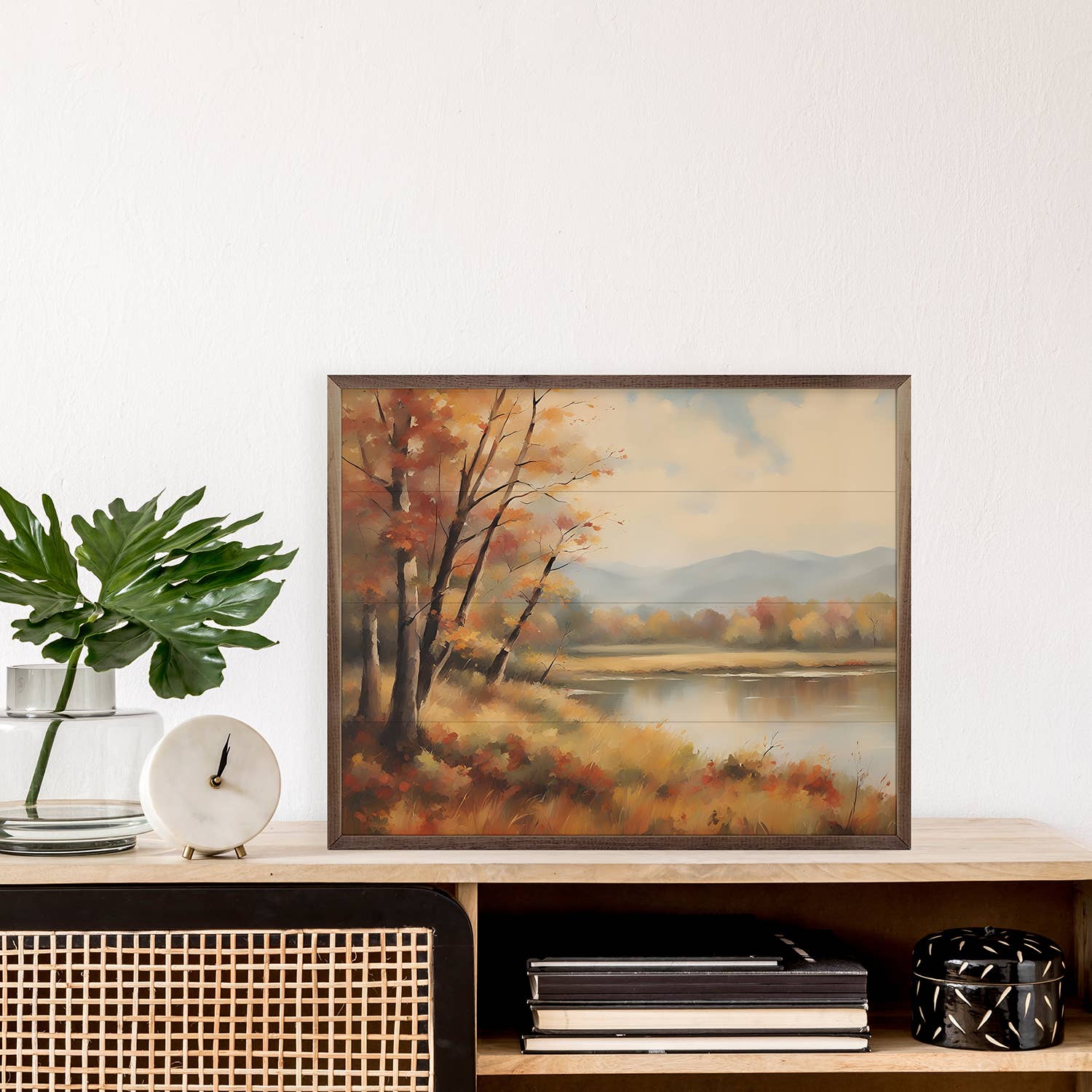 Fall Scene By Lake: 10 x 8 x 1.5