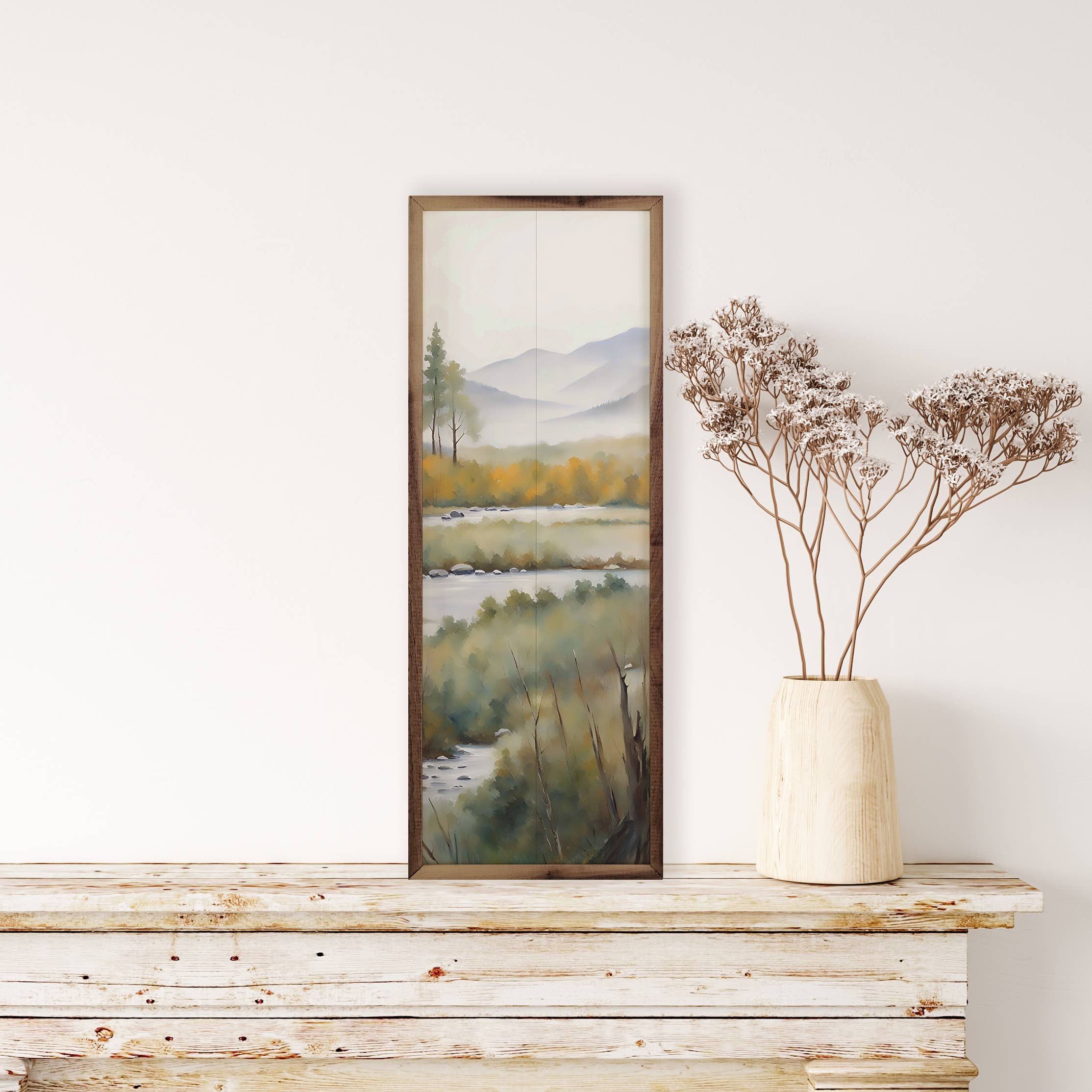 Creek With Tall Trees: 8 x 24 x 1.5