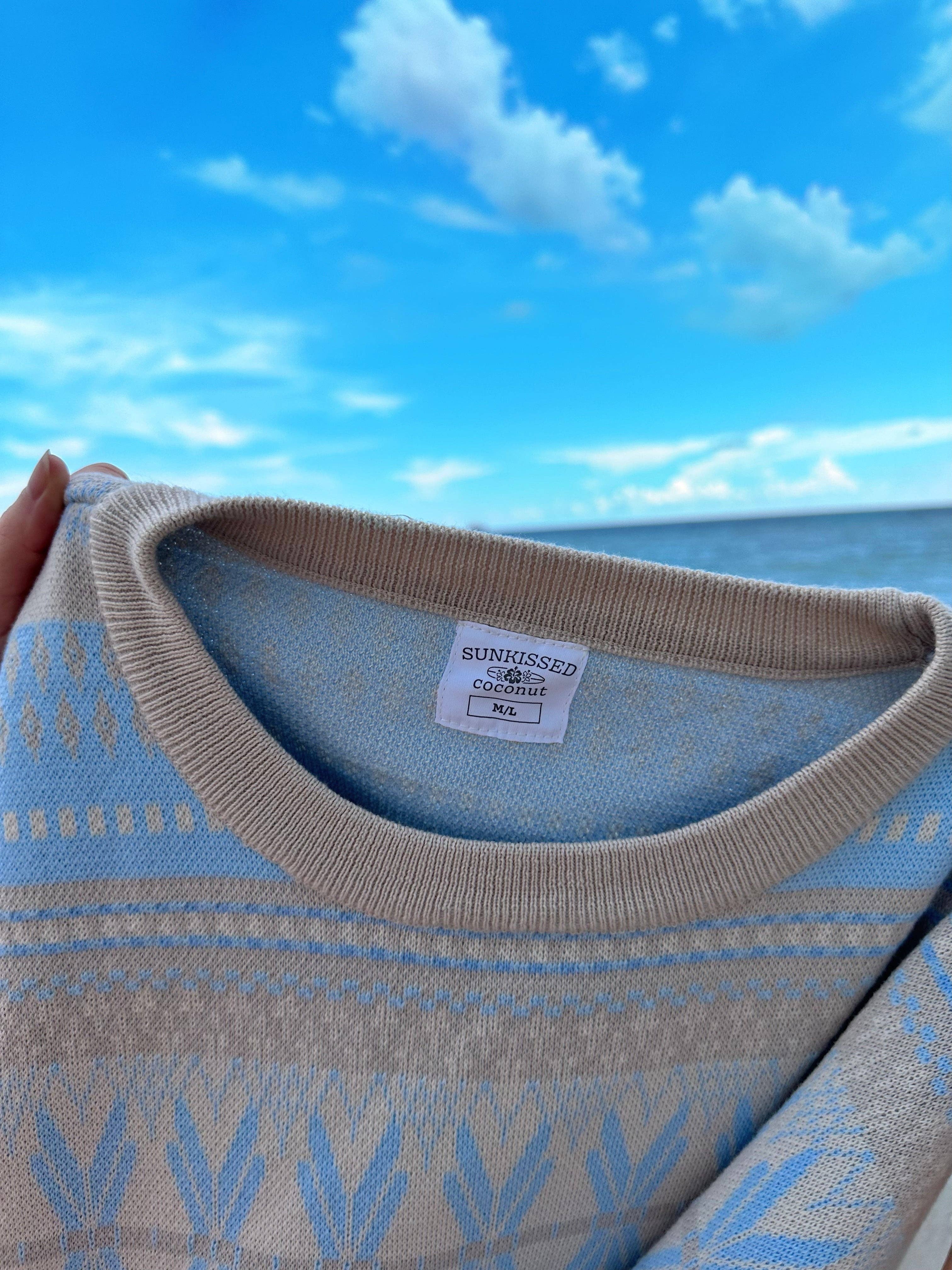 Aspen Ski Winter Sweater: Blue Snowflake / M/L