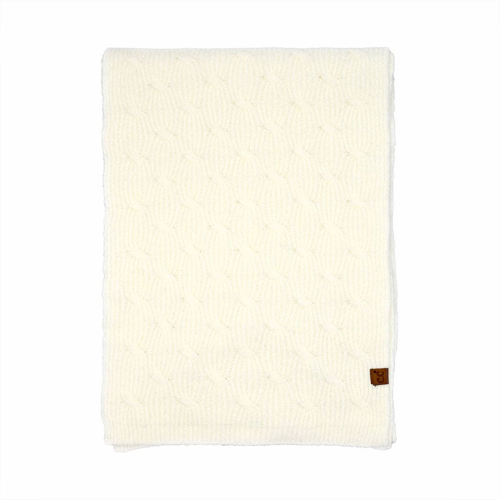 Chain Link Knitted C.C Scarf SFE0102: Ivory