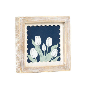 7x7 wood frame sign (TULIPS) 12056