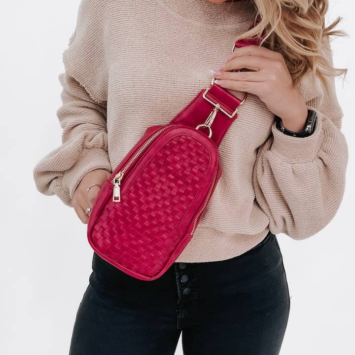 Waverly Woven Sling Bag - Pink