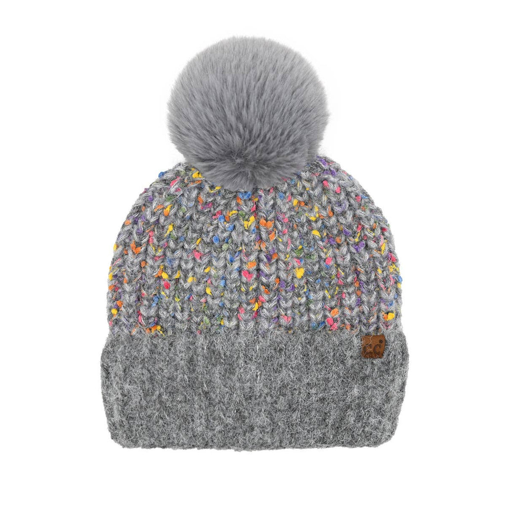 Confetti Pom C.C Beanie HTC0083: Grey
