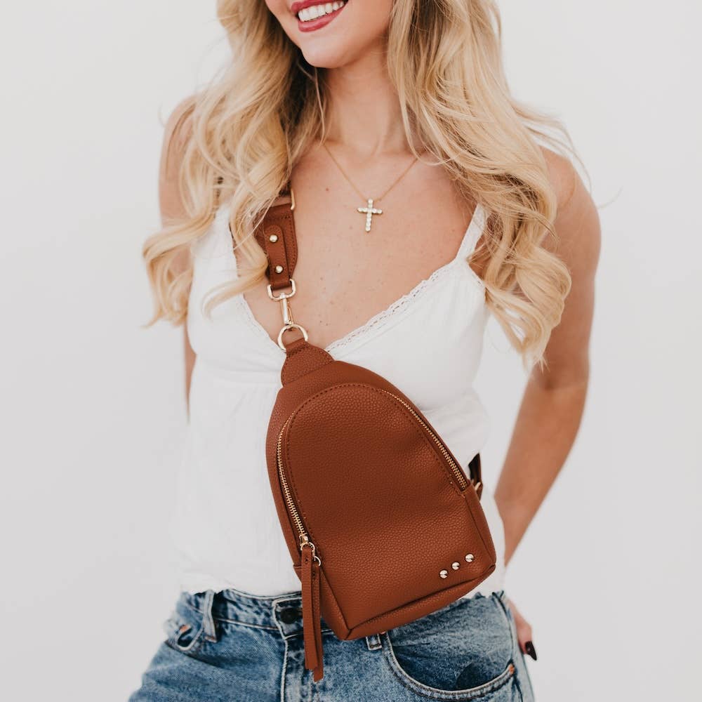 Adventure Awaits Sling Bag: Cream