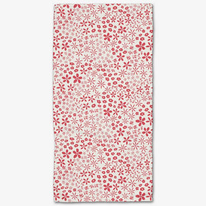 Geometry - Red Fields of Flowers Bar Towel