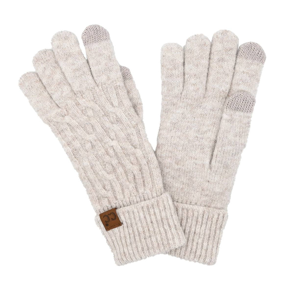 Chain Link Cable C.C Glove GLE0110: Oatmeal