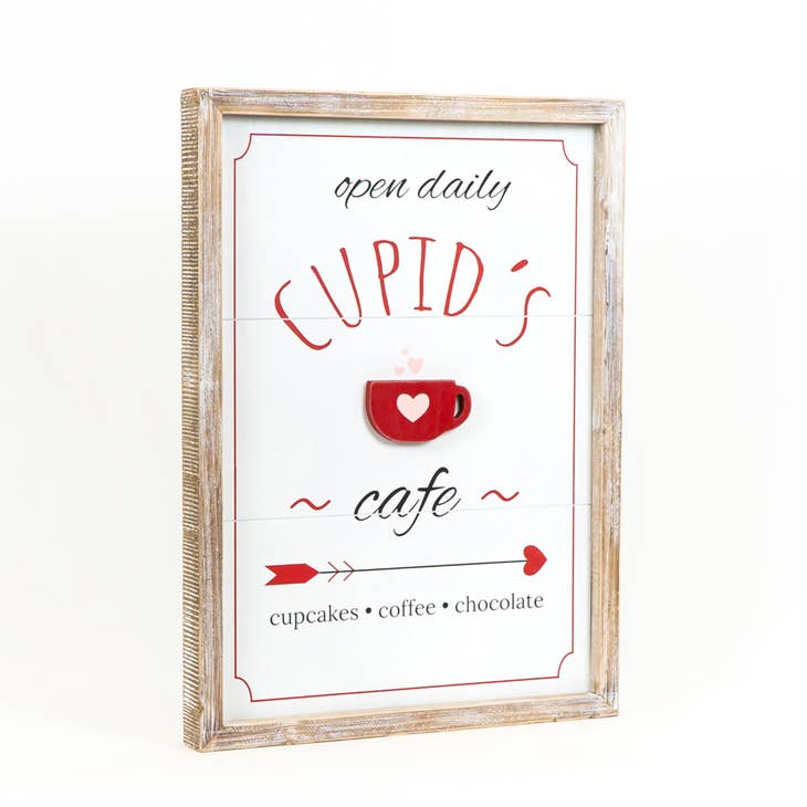 Cupid's Cafe / Lucky Market Reversible Sign- 14x20
