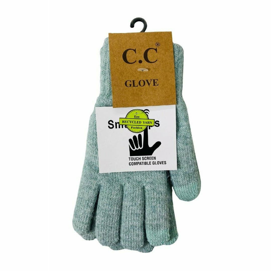 Soft Knit C.C Gloves G9021: Heather Mint