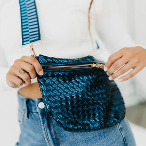 Westlyn Woven Bum Bag *NEW COLORS ADDED*: Woven Checkered Navy